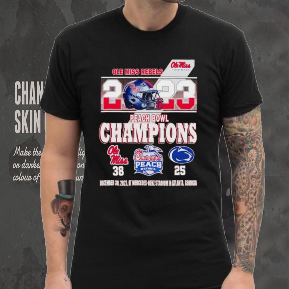 Ole Miss Rebels 2023 Peach Bowl Champions 38 25 shirt Ole Miss Rebels 2023 Peach Bowl Champions 38 25 shirt