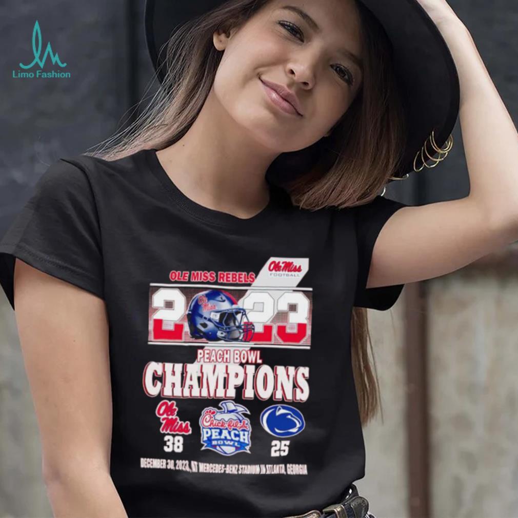 Ole Miss Rebels 2023 Peach Bowl Champions 38 25 shirt Ole Miss Rebels 2023 Peach Bowl Champions 38 25 shirt