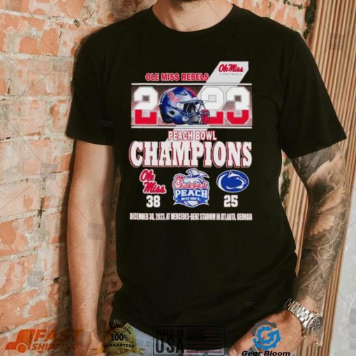 Ole Miss Rebels 2023 Peach Bowl Champions 38 25 shirt