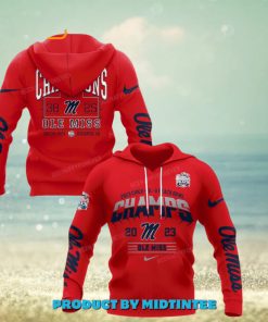 Ole Miss Rebels 2023 Peach Bowl Champions Red Hoodie