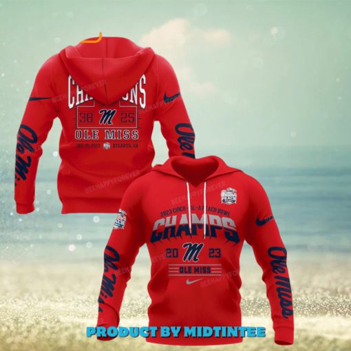 Ole Miss Rebels 2023 Peach Bowl Champions Red Hoodie