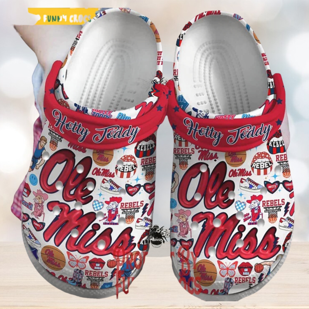 Ole Miss Rebels Hotty Toddy Crocs For Adults Ole Miss Rebels Hotty Toddy Crocs For Adults