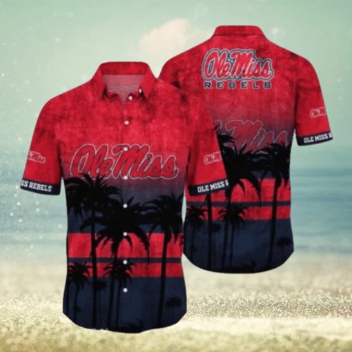 Ole Miss Rebels Logo Coconut Tropical Hawaiian Shirt Beach Gift For Fans