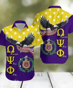 Omega Psi Phi With Eagle Us Flag Hawaiian Shirt For Men And Women