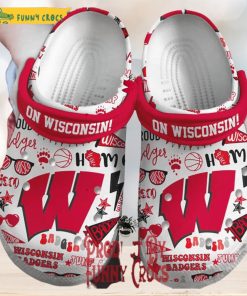On Wisconsin Badgers Basketball Crocs For Adults