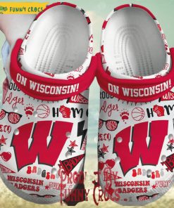On Wisconsin Badgers Basketball Crocs For Adults