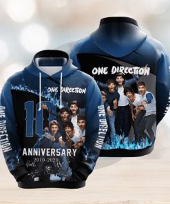 One Direction 10th Anniversary 2010 2020 Signature Design Gift For Fan Custom Ed Awesome 3D Hoodie