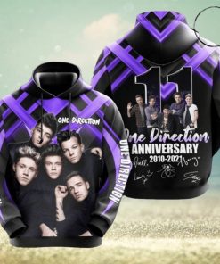 One Direction 11th Anniversary 2010 2021 Signature Design Gift For Fan Custom Ed All Over Print Hoodie