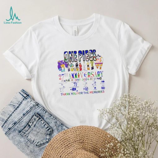 One Piece 27th anniversary 1997 2024 thank you for the memories shirt