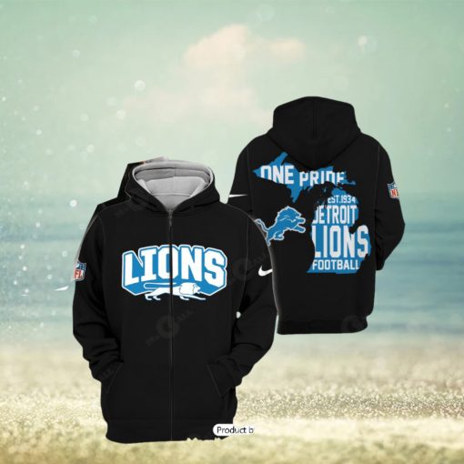 One Pride Detroit Lions All Over Printed Clothes Hoodie 3D