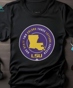 One State Two Colors Three Letters Forever LSU Tigers Black Shirt
