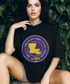 One State Two Colors Three Letters Forever LSU Tigers Black Shirt