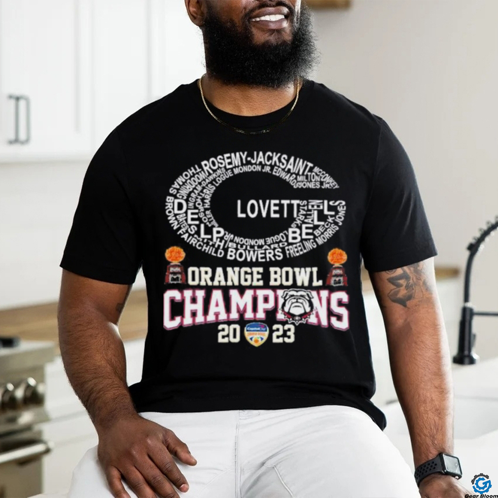 Orange Basket Trophy Lovett Bell Georgia Bulldogs Orange Bowl Champions shirt Orange Basket Trophy Lovett Bell Georgia Bulldogs Orange Bowl Champions shirt