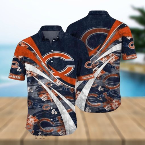 Orange White Curve Dark NFL Chicago Bears Shirt