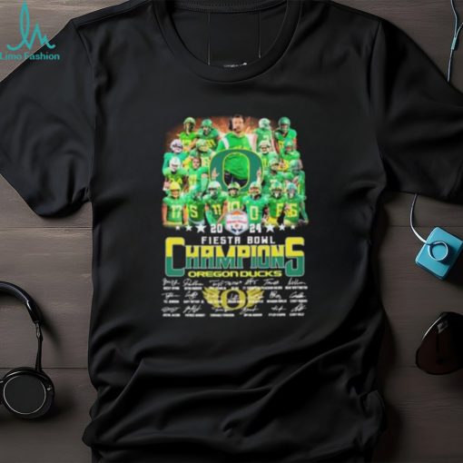 Oregon Ducks 2024 Fiesta Bowl Champions Signatures T Shirt