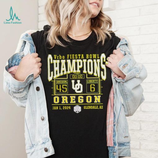 Oregon Ducks 2024 Fiesta Bowl Champions score shirt