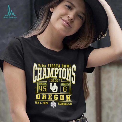 Oregon Ducks 2024 Fiesta Bowl Champions score shirt