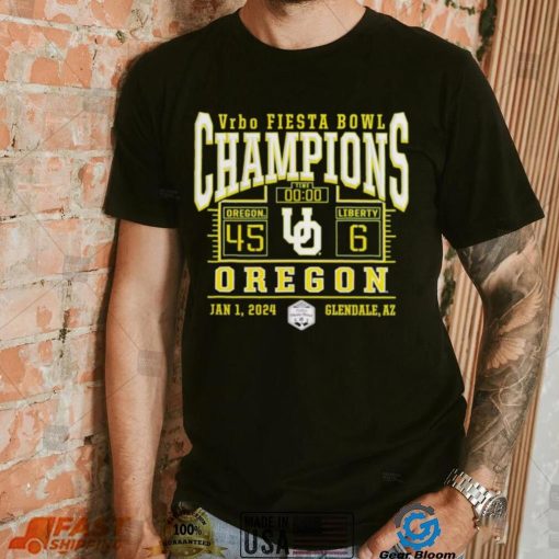 Oregon Ducks 2024 Fiesta Bowl Champions score shirt