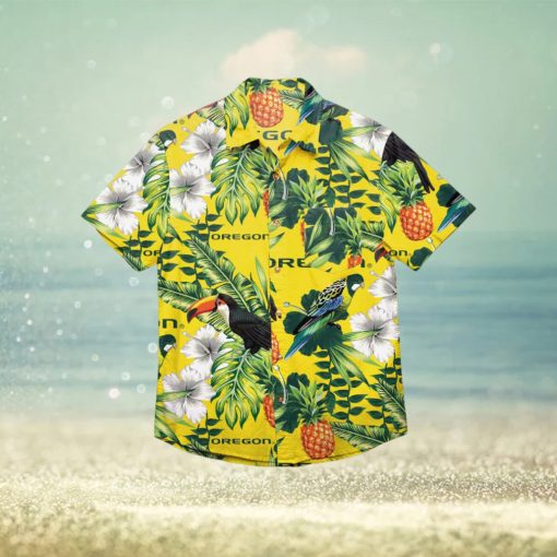 Oregon Ducks Floral Hawaiian Shirt