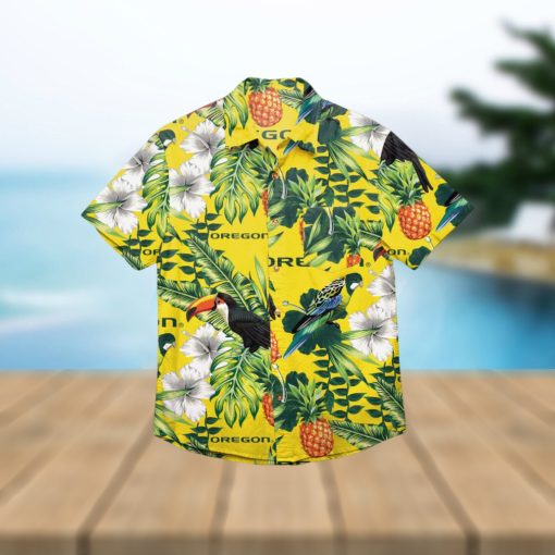 Oregon Ducks Floral Hawaiian Shirt