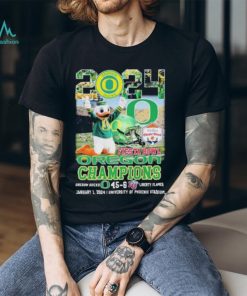 Oregon Ducks Mascot 2024 Fiesta Bowl Champions Oregon Ducks 45 6 Liberty Flames January2024 University Of Phoenix Stadium T Shirt