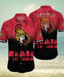 Ottawa Senators NHL Logo Coconut Tropical Hawaiian Shirt Beach Gift For Fans