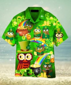 Owls Happy Saint Patricks Day Green Hawaiian Shirt Aloha For Men And Women