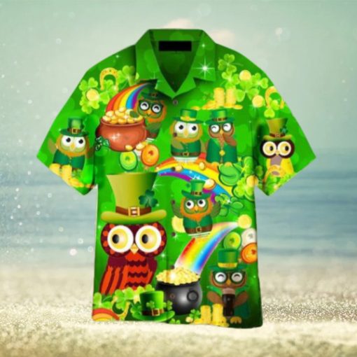 Owls Happy Saint Patricks Day Green Hawaiian Shirt Aloha For Men And Women