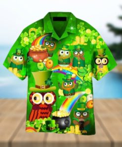 Owls Happy Saint Patricks Day Green Hawaiian Shirt Aloha For Men And Women