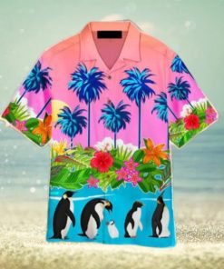 Palm Tree Penguin Tropical Hawaiian Shirt Aloha For Men And Women