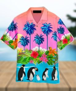 Palm Tree Penguin Tropical Hawaiian Shirt Aloha For Men And Women