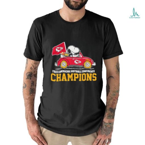 Peanuts Snoopy And Woodstock On Car Kansas City Chiefs 2023 AFC Champions Shirt