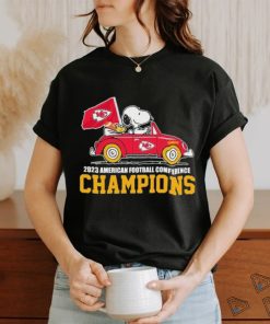 Peanuts Snoopy And Woodstock On Car Kansas City Chiefs 2023 AFC Champions Shirt