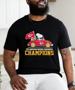 Peanuts Snoopy And Woodstock On Car Kansas City Chiefs 2023 AFC Champions Shirt