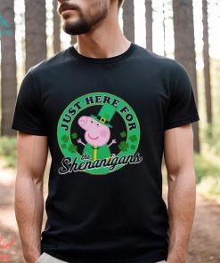 Peppa pig mad engine just here for the shenanigans st. paddy’s day graphic 2024 shirt