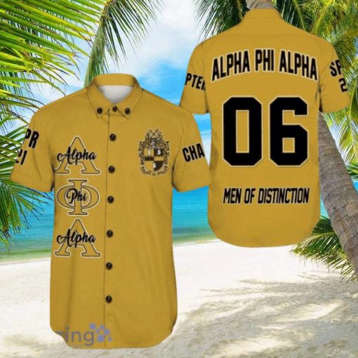 Personalized Alpha Phi Alpha Gold Hawaiian Shirt For Men And Women