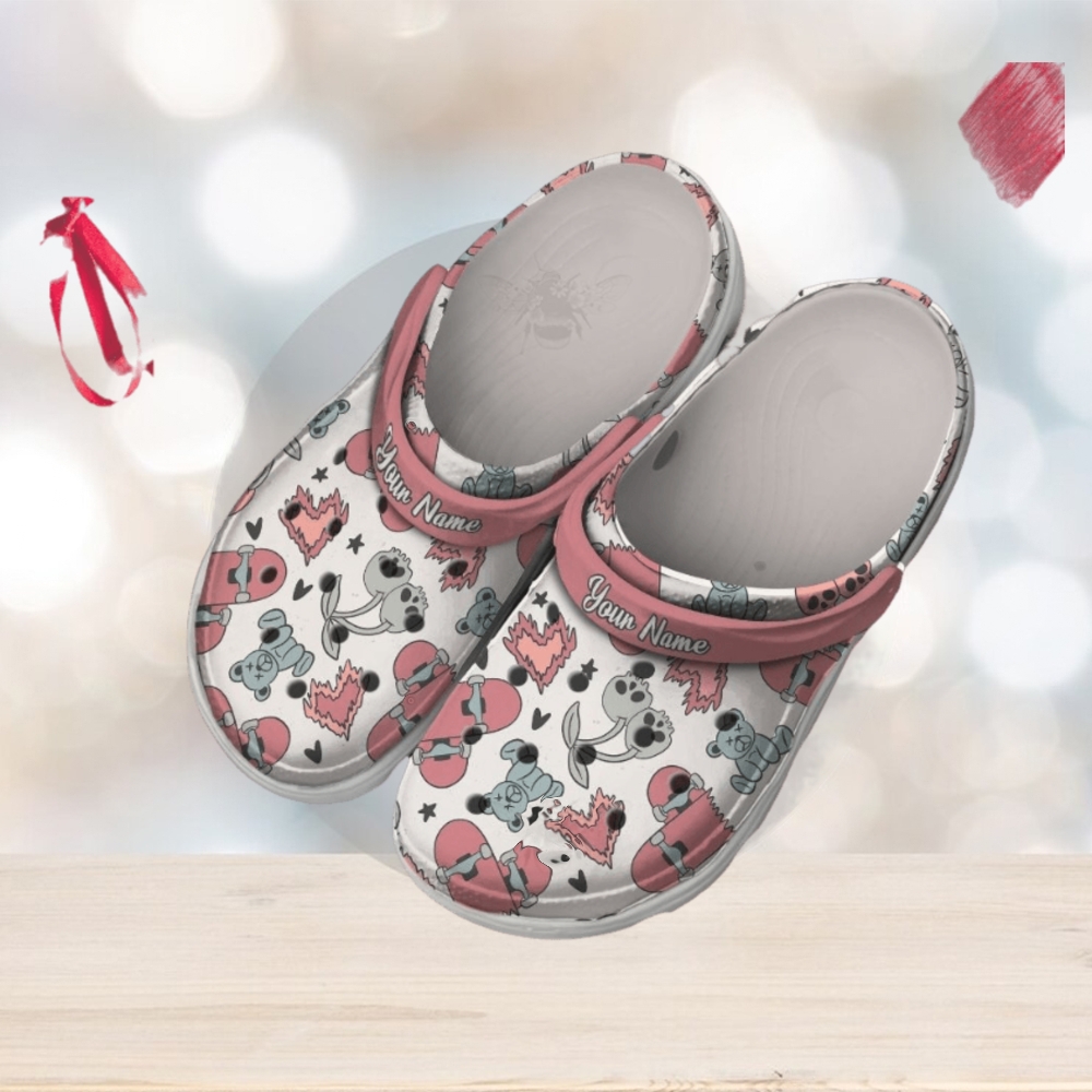 Personalized Boy Valentines Pattern Skateboard Hearts Clog Shoes Classic Valentine Crocs Personalized Boy Valentines Pattern Skateboard Hearts Clog Shoes Classic Valentine Crocs