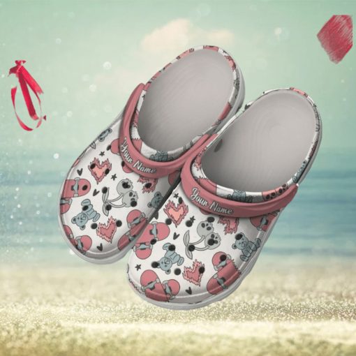 Personalized Boy Valentines Pattern Skateboard Hearts Clog Shoes Classic Valentine Crocs