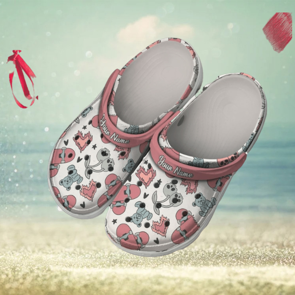 Personalized Boy Valentines Pattern Skateboard Hearts Clog Shoes Classic Valentine Crocs Personalized Boy Valentines Pattern Skateboard Hearts Clog Shoes Classic Valentine Crocs