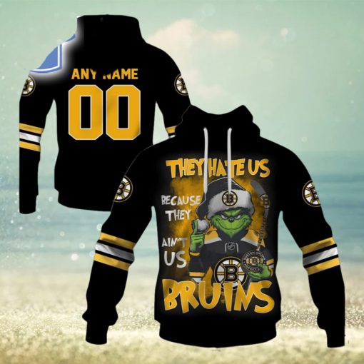 Personalized Bruins Grinch They Hate Us Because They Aint Us Bruins Hoodie