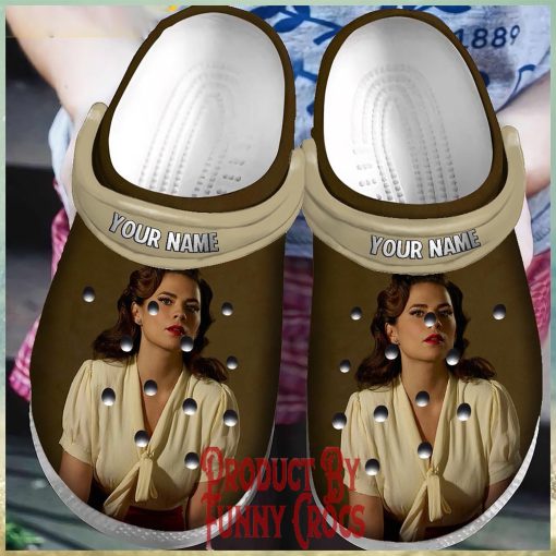 Personalized Captain America Peggy Carter Portrait Crocs