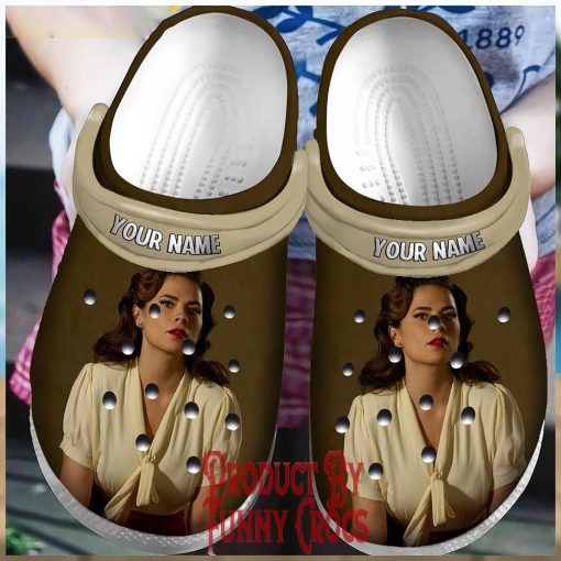 Personalized Captain America Peggy Carter Portrait Crocs