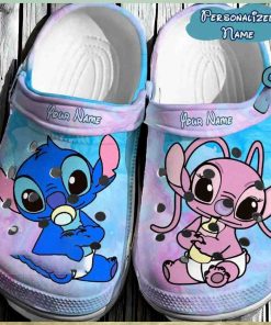 Personalized Cute Baby Stitch And Angel Crocs