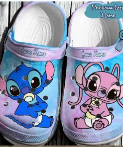 Personalized Cute Baby Stitch And Angel Crocs