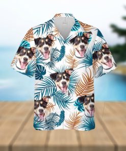 Personalized Gift For Pet Lovers Leaves Pattern White Hawaiian Shirt