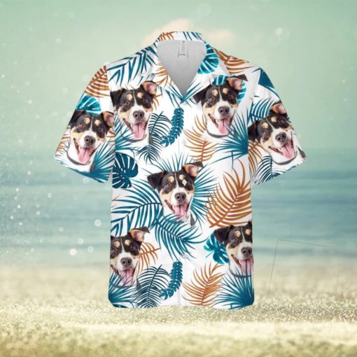 Personalized Gift For Pet Lovers Leaves Pattern White Hawaiian Shirt