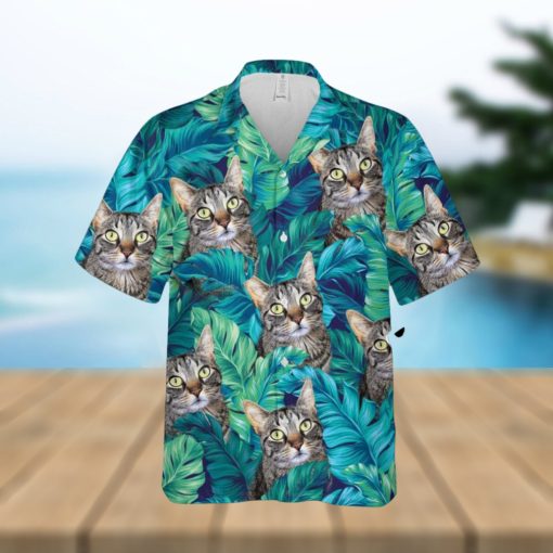 Personalized Gift For Pet Lovers Turquoise And Blue Tropical Leaves Pattern Aloha Hawaiian Shirt