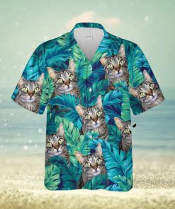 Personalized Gift For Pet Lovers Turquoise And Blue Tropical Leaves Pattern Aloha Hawaiian Shirt