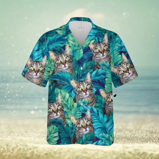 Personalized Gift For Pet Lovers Turquoise And Blue Tropical Leaves Pattern Aloha Hawaiian Shirt