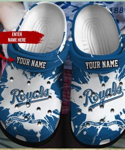 Personalized Kansas City Royals Baseball Team Crocs Clog Custom Name Shoes